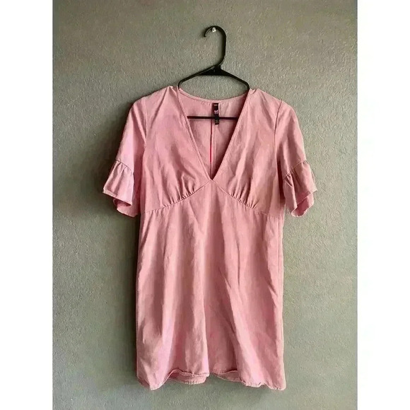 Zara Dresses & Skirts - Zara TRF Collection Pink Salmon Ruffle‎ Sleeve Dress Women's Sz Small